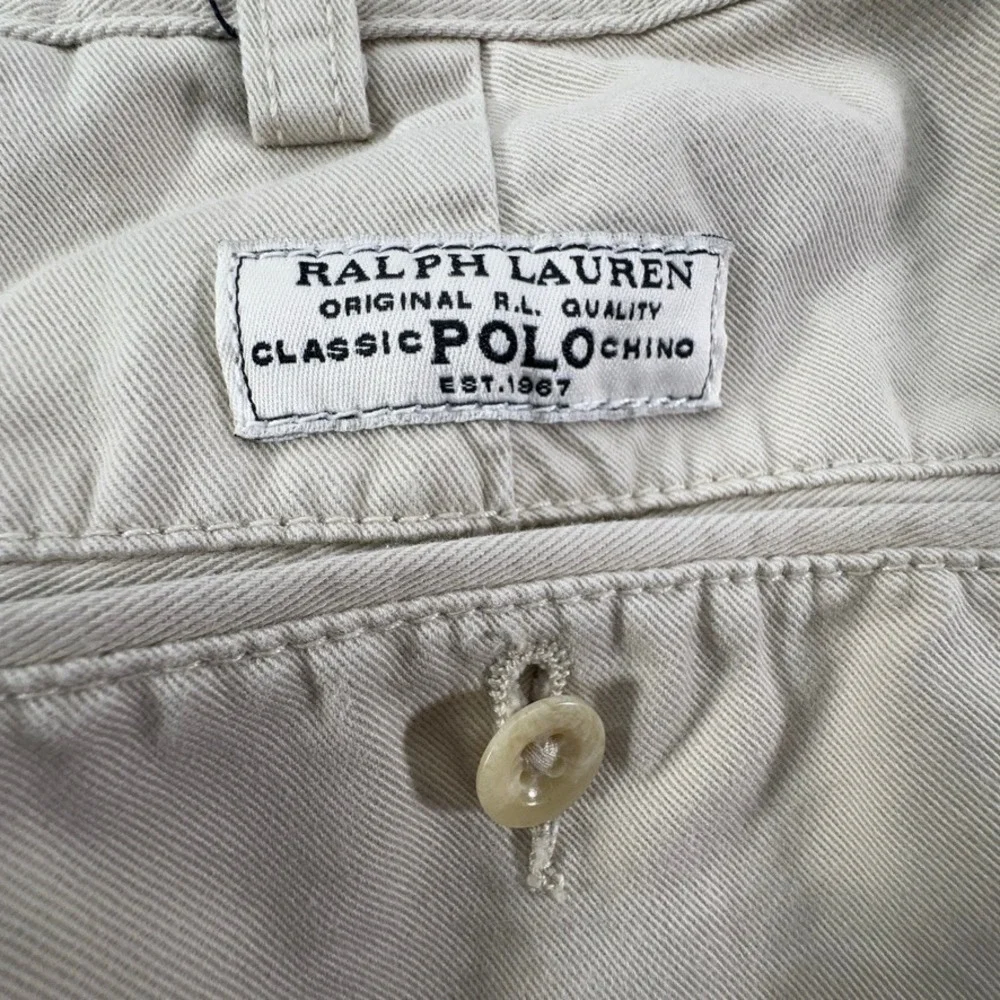 Polo Ralph Lauren Tyler Short Mens 35 Khaki Tan Pleated Cotton Chino Shorts 7in